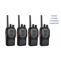 Baofeng BF-88E PMR El telsizi 4'lü set (kulaklık dahil)
