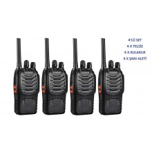 Baofeng BF-88E PMR El telsizi 4'lü set (kulaklık dahil)