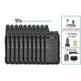WLN PMR-446 10'lu Akustik kulaklıklı telsiz seti