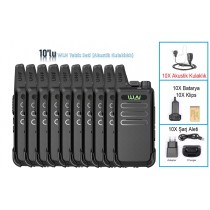 WLN PMR-446 10'lu Akustik kulaklıklı telsiz seti