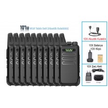 WLN PMR-446 10'lu Akustik kulaklıklı telsiz seti