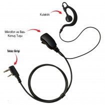 AselsanNet PM-580 Telsiz için Uyumlu Bas-Konuş Kulaklık